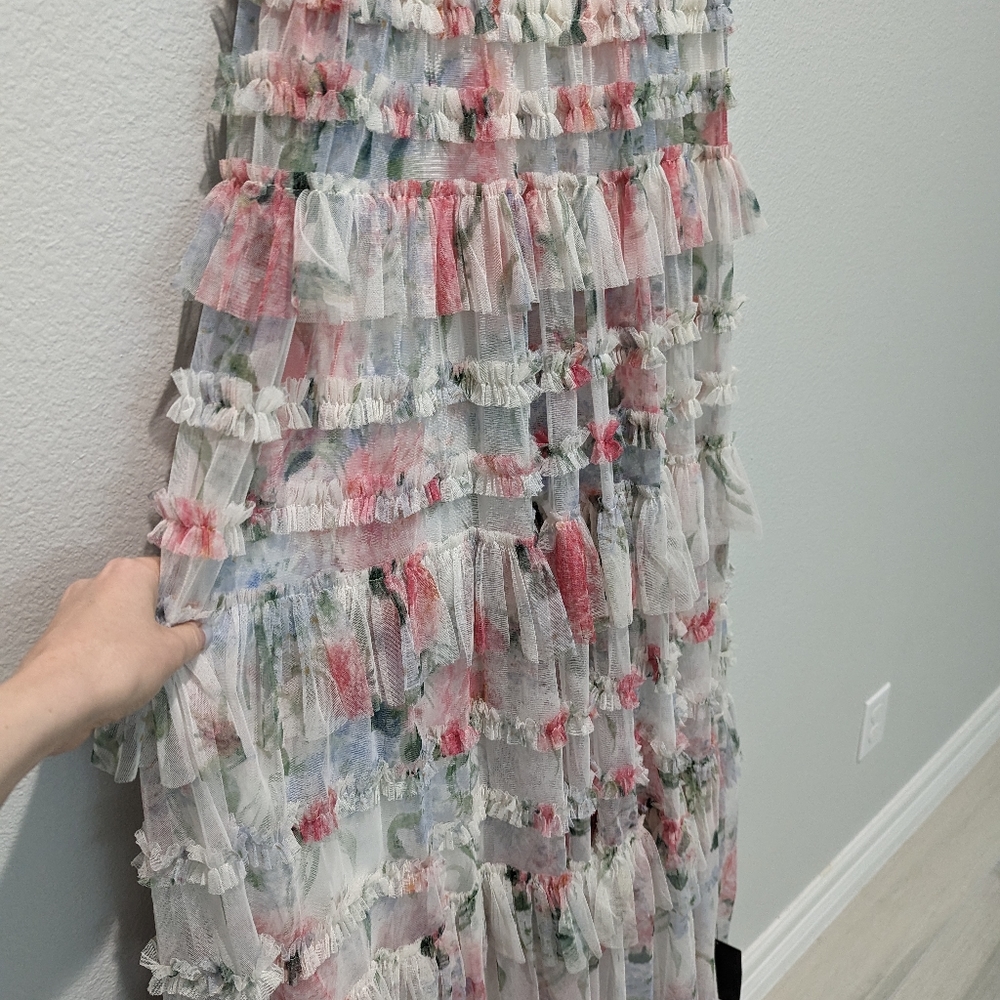 Needle & Thread Sweet Posy V-Neck Ruffle Gown - Picture 8 of 8
